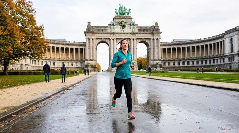 Runner at the Cinquantenaire in Brussels