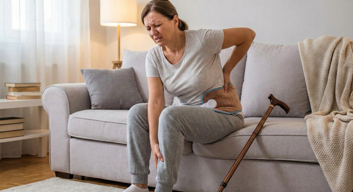 Man using foam roller