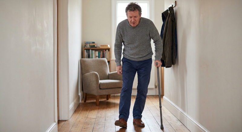 Man struggling with stiffness